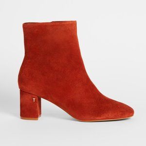 *NEW* Ted Baker “Neomie” Brown Suede Block Heel Ankle Boot, Size 9.5